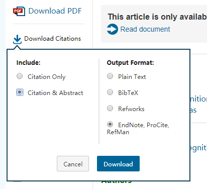 点击download citations